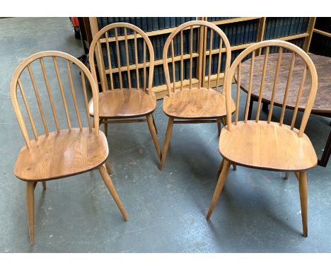 A set of 4 Ercol stickback kitchen chairs