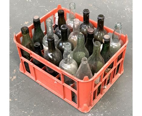 Brewery interest: a bottle crate containing a number of vintage bottles and 2 unopened bottles of Royal brew lager, 275ml 