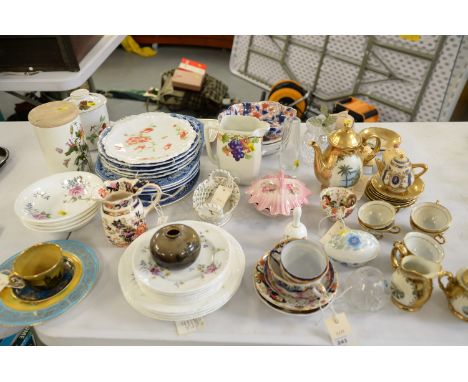 Household ceramics, to include: blue and white 19th Century plates; a Continental coffee service; an Imari dish; Portmeirion 