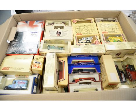 Approximately fifty-three diecast model vehicles by Days Gone By, Corgi, Matchbox, Oxford Diecast, and many others.