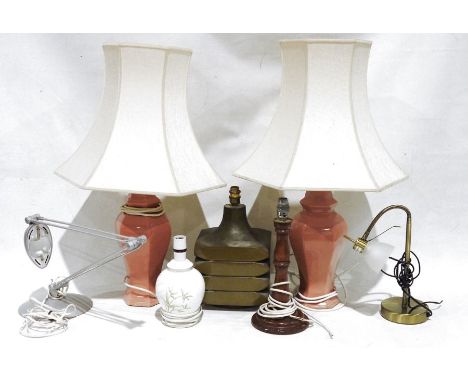 Six assorted table lamps&nbsp;and an angle-poise lamp&nbsp;(7)&nbsp;