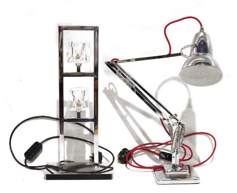 The Original 1227 anglepoise chrome plated lamp&nbsp;and a modern chrome/nickel-plated table lamp (2)&nbsp;
