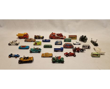 Collection of play worn Matchbox, Spot-On, Diecast model cars to include Dinky Supertoys 956 turntable fire escape,&nbsp;Corg