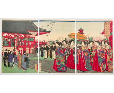 Artist: Hiroshige III Utagawa (1842-1894)Title: Kinryusan Asakusa, the Famous Places of TokyoPublisher: UnknownDate: 1879Size