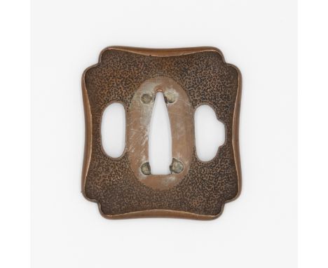 19th century shibuichi tsuba Size: 6.1 x 5.5 x 0.5 cm (C) 2.9 x 0.8 cm Condition: Some scratches, good for age. Ref: JG072407