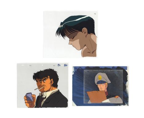 Set of 3 production cels: Various titles Condition: Good for age. / Good for age. / Watercolour background, light vinegar. Re
