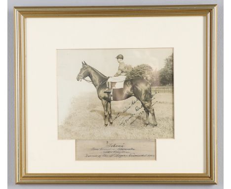 HORSE RACING INTEREST - SIR GORDON RICHARDS SIGNED PHOTOGRAPH &amp; LETTER. HORSE RACING INTEREST - SIR GORDON RICHARDS SIGNE