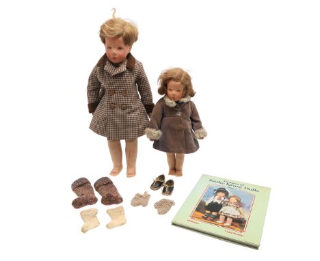 KATHE KRUSE DOLLS. KATHE KRUSE DOLLS. Including a larger figure of a boy, with painted features, swivel head and jointed legs
