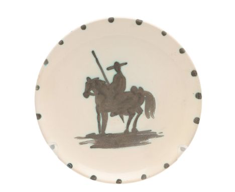 MADOURA PICASSO PLATE. MADOURA PICASSO PLATE. A Madoura pottery plate after a design by Pablo Picasso (1881-1973), designed w