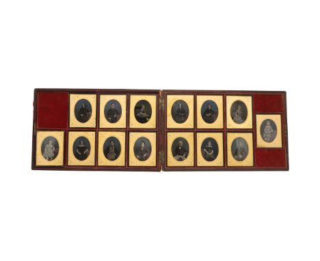A SET OF FOURTEEN VICTORIAN DAGUERREOTYPE PORTRAITS C. 1859. A SET OF FOURTEEN VICTORIAN DAGUERREOTYPE PORTRAITS C. 1859. all