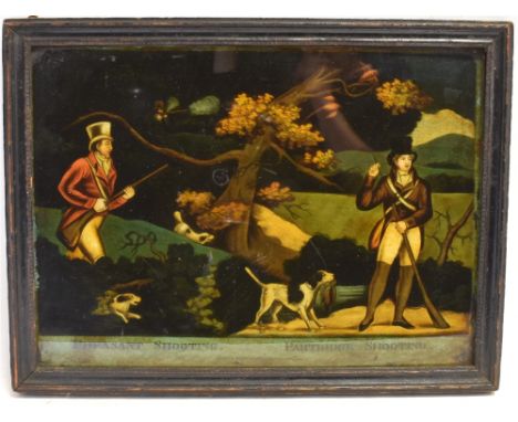 AFTER THE EARLY 19TH CENTURY BRITISH SCHOOL  'Pheasant shooting, Partridge shooting', colour print, 26 x 35.5cm