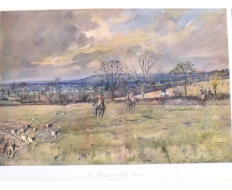 AFTER LIONEL EDWARDS  'The Blackmore Vale Hunt (Baileyridge Cover)' , colour print, title on the mount, published by Eyre &am
