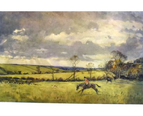 AFTER LIONEL EDWARDS  'The Belvoir at Norman's Gorse, colour print, titled on the mount, published by Eyre &amp; Spottiswoode