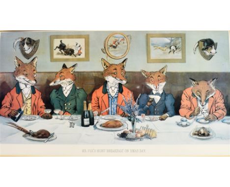 AFTER HARRY B. NEILSON 'Mr Fox's hunt breakfast on Xmas day', colour titled print, 33 x 61.5cm
