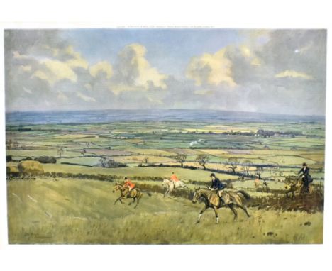 AFTER PETER BIEGAL The Belvoir Hunt, Full Cry, colour print, published by Rowland Ward, 166, Piccadilly, London, 25 x 36cm