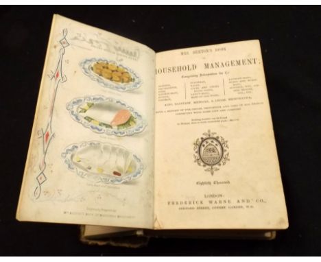 ISABELLA BEETON. "Mrs Beeton's Book of Household Management." Eightieth Thousand, 12 (of 13) col litho plts, (lacks that oppo