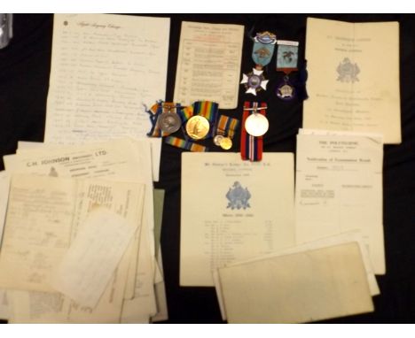 First World War pair to 2nd Lieut. F.D. Rowe and 2nd World War medal plus miniatures together with two Masonic jewels (Cyprus