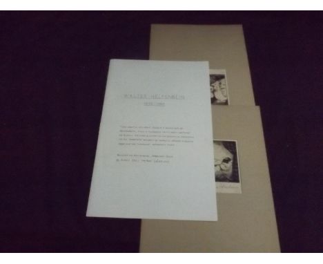 WALTER HELFENBEIN. Two original ex libris book plates, each a numbered print from an edition of 15, signed and dated 1924 vg.