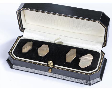 14 carat rolled gold cufflinks, engine turned