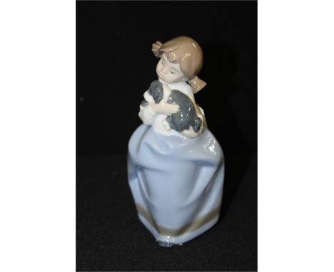 Lladro Nao figure of girl holding a puppy