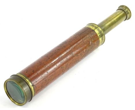 A Victorian five draw mahogany and brass telescope, engraved William Harris &amp; Co, 50 Holborn, London, 89cm long. Provenan