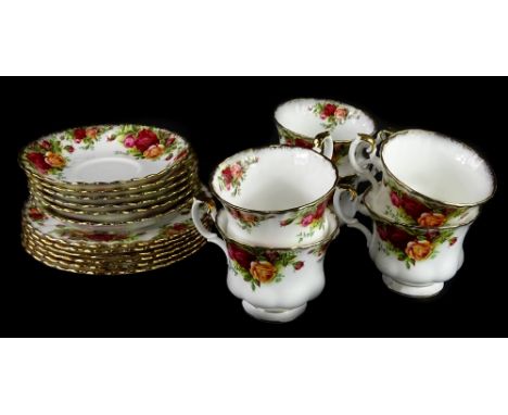 A Royal Crown Derby Old Country Roses pattern part tea service.