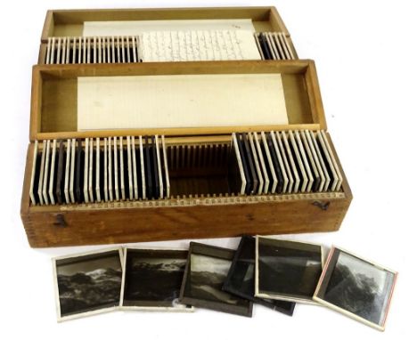 A collection of Magic Lantern slides, mainly relating to travel around The Alps, etc.