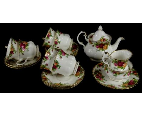 A Royal Albert Old Country Roses pattern part tea service.