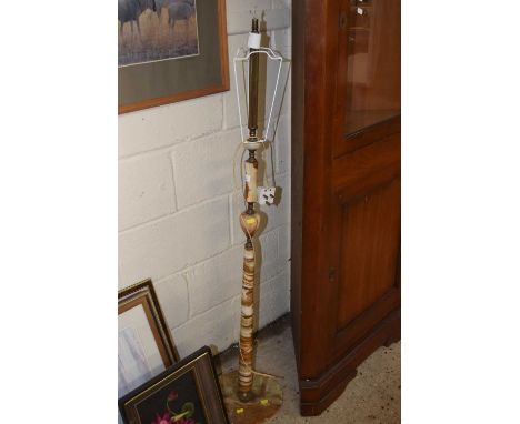 Polished onyx standard lamp