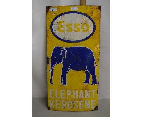 An enamel signed marked "Esso Elephant Kerosine"