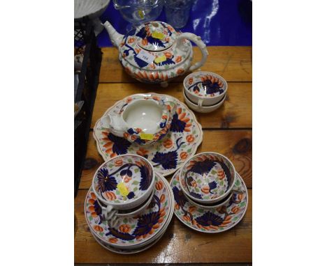 Victorian Staffordshire part tea service