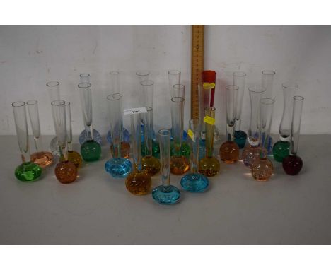 Group of Whitefriars type glass stem vases