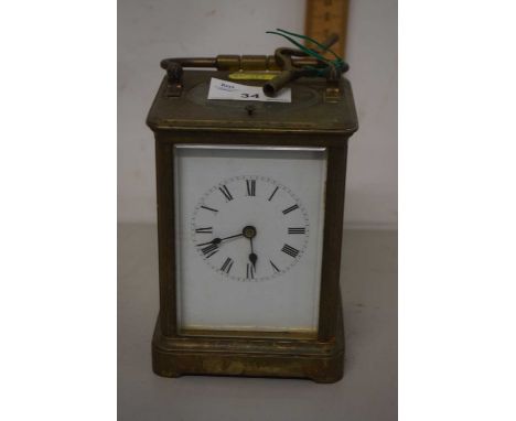 A French brass cased striking mantel clock, for restoration