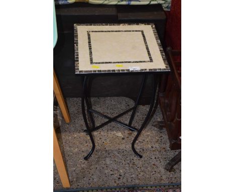 Modern metal framed mozaic top lamp table