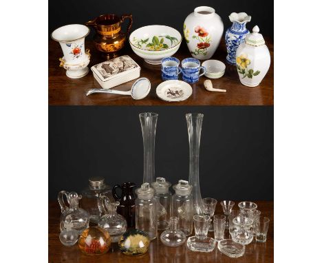 A collection of ceramics and glassware, to include Spode, Copeland Spode Italian, Aquascutum, a pair of glass tulip vases, a 