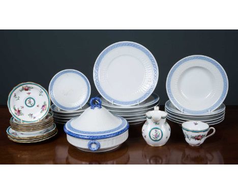 A Royal Copenhagen part dinner service  to include six dinner plates, six bowls, six side plates and a tureen together with a