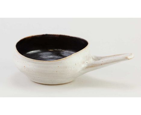 † LUCIE RIE (1902-1995) &amp; HANS COPER (1920-1981); a stoneware pourer covered in pitted white glaze to the exterior and ma