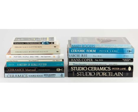 A collection of books on studio ceramics including monographs on Lucie Rie and Hans Coper, etc (15).