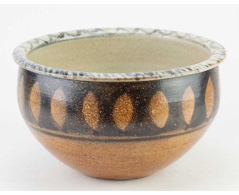 A large salt glazed planter, impressed CWP and Firing 1, diameter 26cm.Provenance: Kevin de Choisy collection.Condition Repor