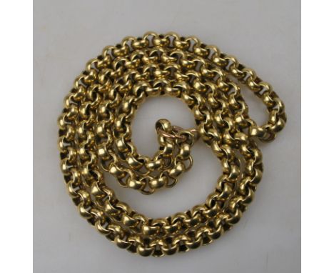 An unmarked heavy gilt metal guard chain