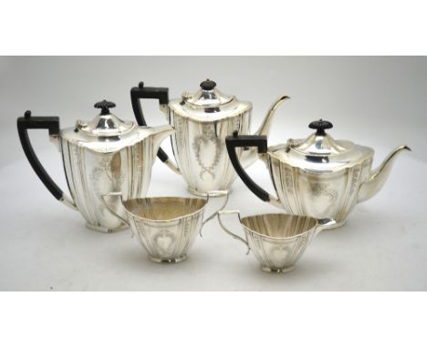 An A1 electroplated five-piece tea/coffee service