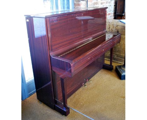 A Steinway & Sons 'V' model upright piano, frame no. 512377, bright mahogany cased, circa 1989 Condition Report original unda