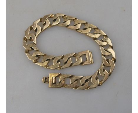 A 9ct flat box linked chain bracelet, approx 35.9g
