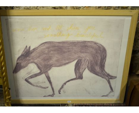 Kian Brew? - Wolf - 'Come here and I'll show you something beautiful', limited edition print 1/30, pencil signed to lower rig
