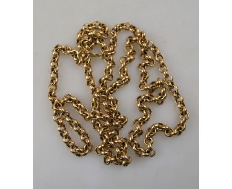 A long 9ct belcher style chain approx 82.9 g Condition Report 94 cm long