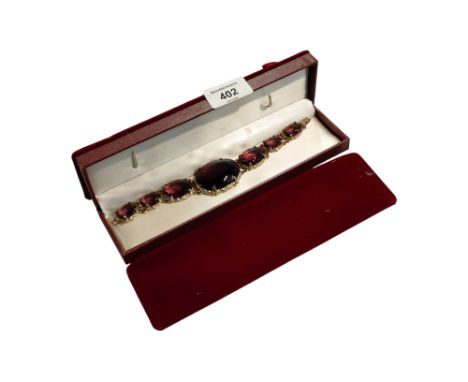 VINTAGE LARGE AMETHYST STONE BRACELET 