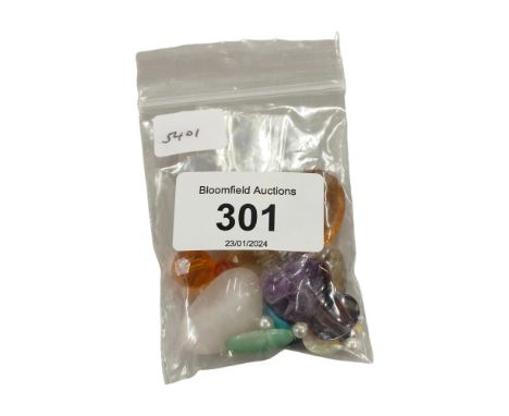 LOOSE GEMSTONES TO INCLUDE DIAMONDS, TURQUOISE, CITRINE, JADE , AMETHYST ETC 