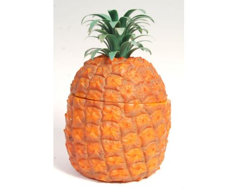 Britvic - A 20th century retro vintage promotional point of sale advertising plastic novelty pineapple ice bucket having a la