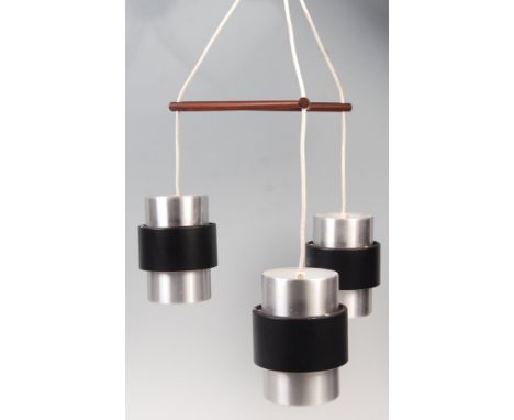 Jo Hammerborg - Fog &amp; Morup - Tunika - A 1960's Danish retro vintage triple pendant ceiling light fixture having&nbsp;a t