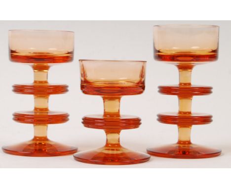 Ronald Stennett Willson - Wedgwood - Sheringham - A graduating set of three original 1960's retro vintage studio art glass ca